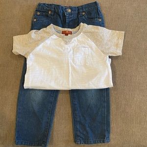7 for all Mankind Jeans and Shirt Size 24 Months